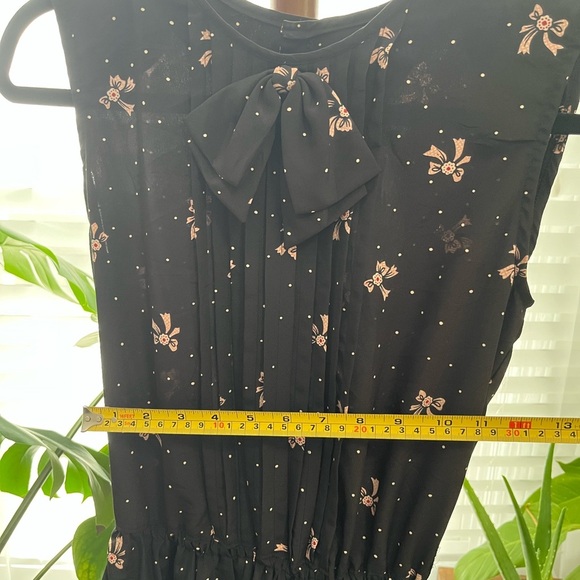 Vintage inspired Abbey  Road dress- black, bows, size small - Picture 7 of 8